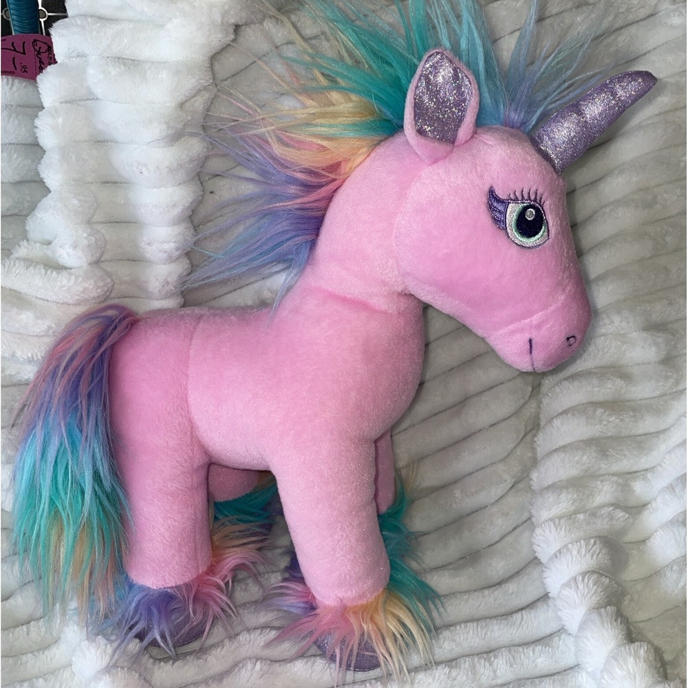 Build Aβ Bear Beary Fairy Friends Pink Enchanted 15" Rainbow Unicorn Plush